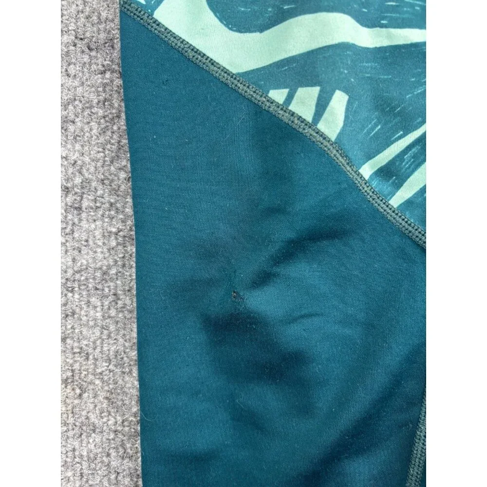 Nike Dri-Fit Trophy Training Leggings Girls' Large Green Logo‎ Colorblock Stripe